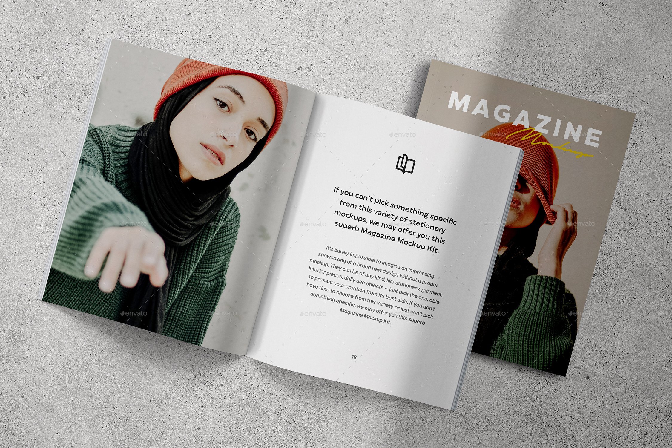 Magazine Spread Mockup Scene, Graphics | GraphicRiver